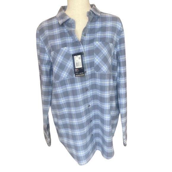 5.11 Tactical Tops - NWT 5.11 Tactical Ruth Flannel Long Sleeve. Plaid. Lavender/Yellow. Size Large